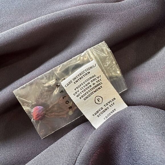 TANYA TAYLOR Purple Floral Georgina plus Silk Top, 2x - Picture 8 of 13